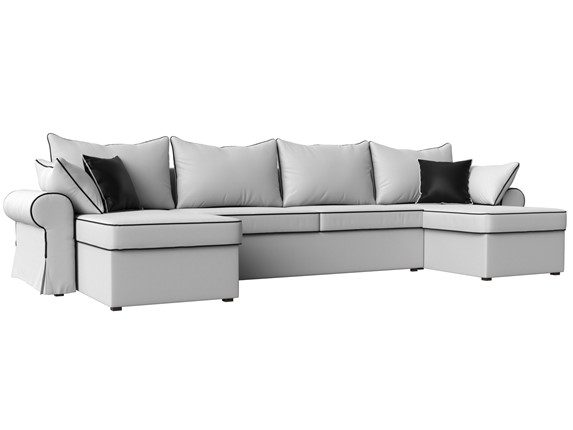 Большой П-образный диван Элис, Белый (экокожа) в Кунгуре - изображение