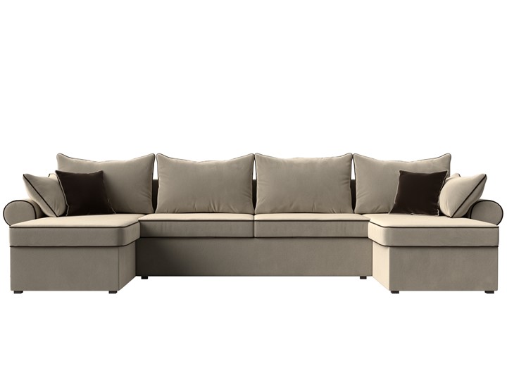 Большой П-образный диван Элис, Бежевый (микровельвет) в Перми - изображение 3