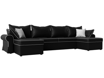 Большой П-образный диван Элис, Черный (экокожа) в Перми - предосмотр