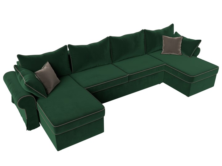 Большой П-образный диван Элис, Зеленый (велюр) в Перми - изображение 6