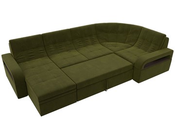 П-образный диван Лига-035, Зеленый (Микровельвет) в Березниках - предосмотр 1