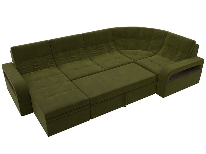 П-образный диван Лига-035, Зеленый (Микровельвет) в Березниках - изображение 1