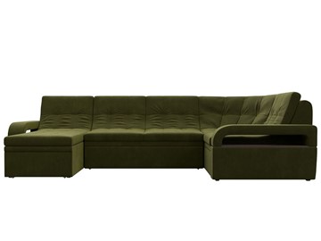 П-образный диван Лига-035, Зеленый (Микровельвет) в Березниках - предосмотр 3