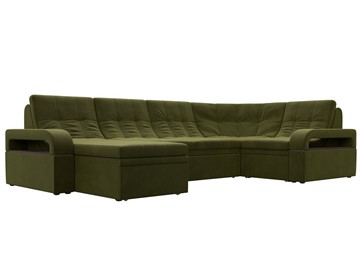 П-образный диван Лига-035, Зеленый (Микровельвет) в Кунгуре