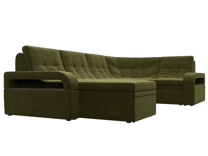 П-образный диван Лига-035, Зеленый (Микровельвет) в Березниках - изображение 5