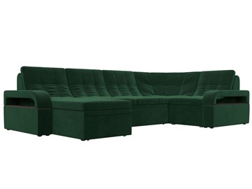 П-образный диван Лига-035, Зеленый (велюр) в Перми
