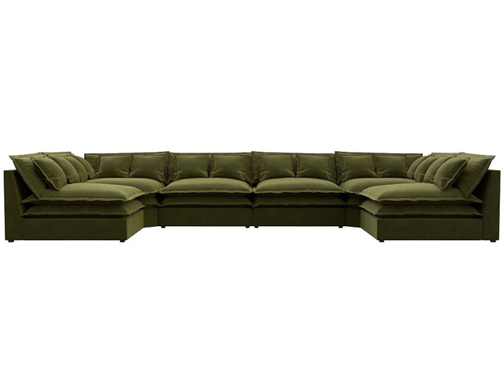 П-образный диван Лига-040, Зеленый (микровельвет) в Кунгуре - изображение 1
