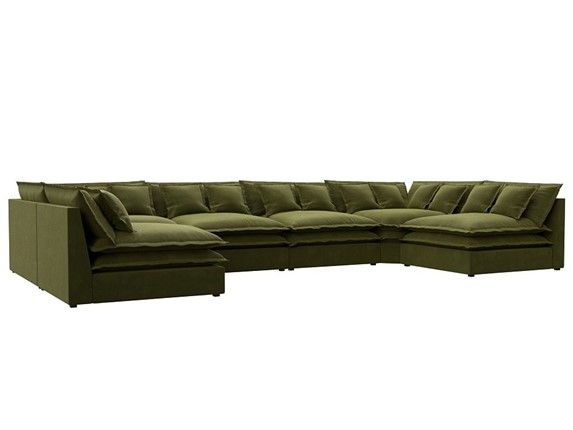 П-образный диван Лига-040, Зеленый (микровельвет) в Кунгуре - изображение