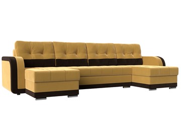 П-образный диван Марсель, Желтый\Коричневый (Микровельвет) в Перми - предосмотр