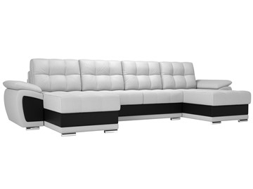 Большой П-образный диван Нэстор, Белый/Черный (экокожа) в Перми - предосмотр