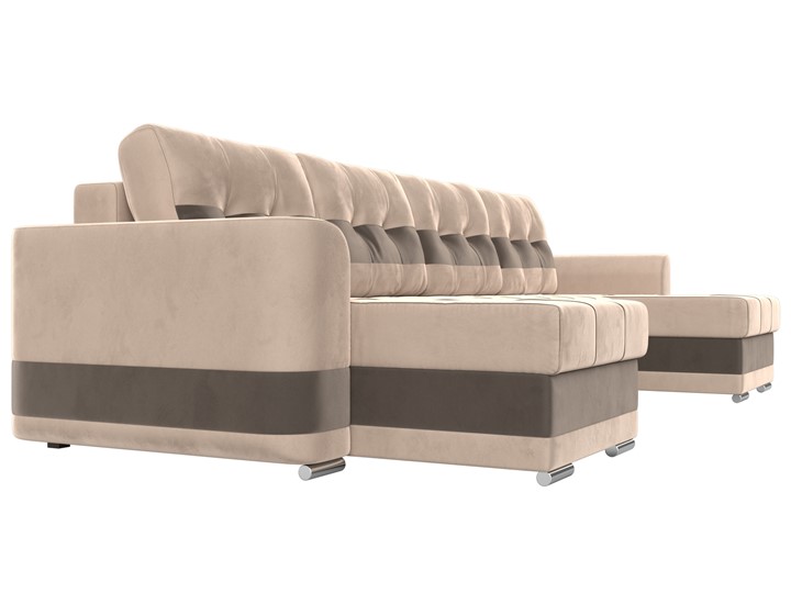 П-образный диван Честер, Бежевый/коричневый (велюр) в Перми - изображение 2