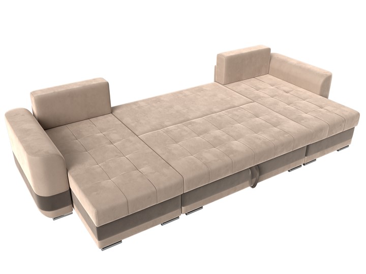 П-образный диван Честер, Бежевый/коричневый (велюр) в Перми - изображение 7