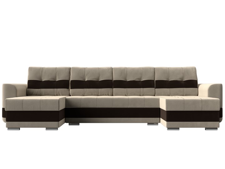 П-образный диван Честер, Бежевый/коричневый (вельвет) в Перми - изображение 1
