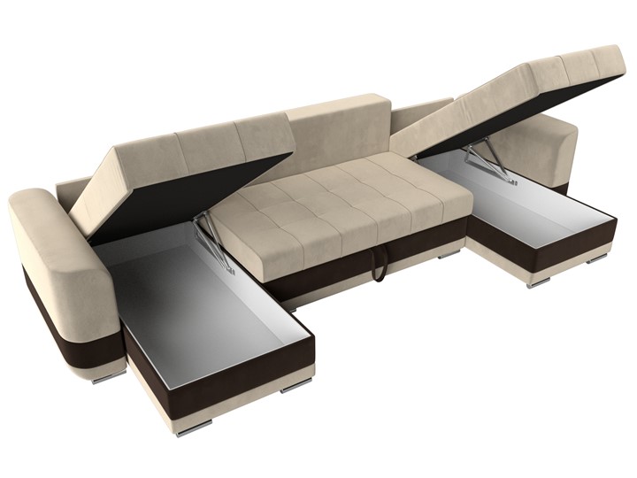 П-образный диван Честер, Бежевый/коричневый (вельвет) в Перми - изображение 5
