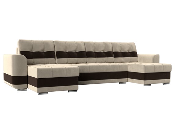 П-образный диван Честер, Бежевый/коричневый (вельвет) в Перми - изображение