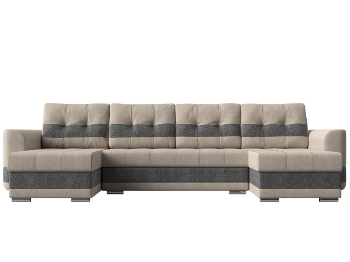 П-образный диван Честер, Бежевый/серый (рогожка) в Перми - изображение 1