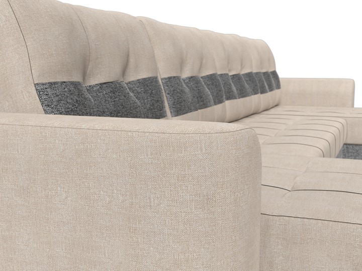 П-образный диван Честер, Бежевый/серый (рогожка) в Перми - изображение 3