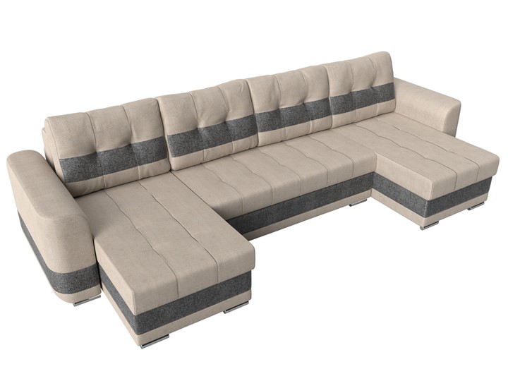 П-образный диван Честер, Бежевый/серый (рогожка) в Перми - изображение 4