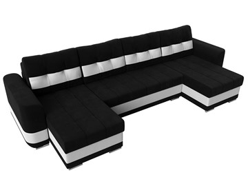 П-образный диван Честер, Черный/белый (вельвет/экокожа) в Перми - предосмотр 4