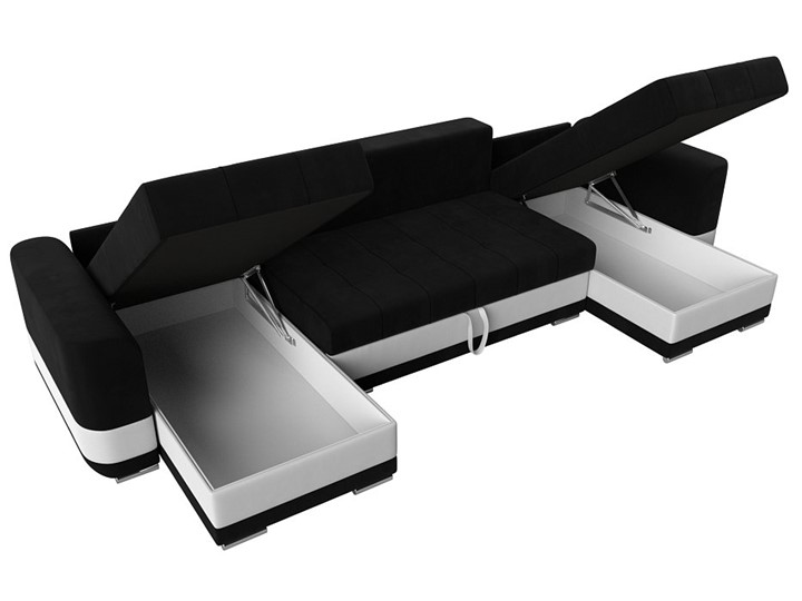 П-образный диван Честер, Черный/белый (вельвет/экокожа) в Перми - изображение 5