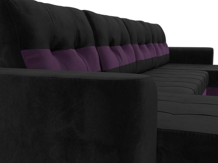 П-образный диван Честер, Черный/фиолетовый (велюр) в Перми - изображение 3