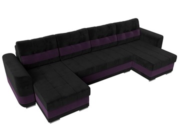 П-образный диван Честер, Черный/фиолетовый (велюр) в Перми - предосмотр 4