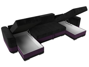 П-образный диван Честер, Черный/фиолетовый (велюр) в Перми - предосмотр 5
