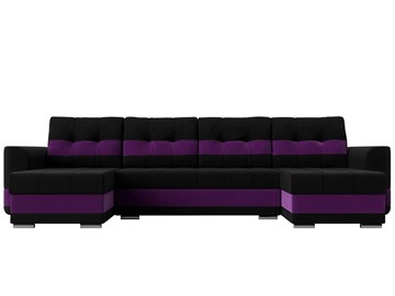 П-образный диван Честер, Черный/фиолетовый (вельвет) в Перми - предосмотр 1
