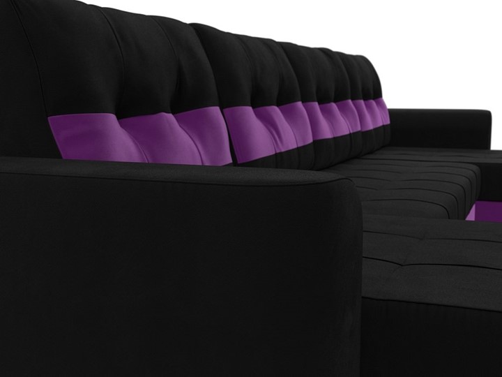 П-образный диван Честер, Черный/фиолетовый (вельвет) в Перми - изображение 3