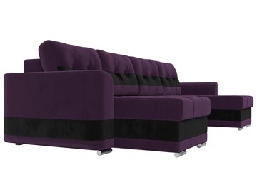 П-образный диван Честер, Фиолетовый/черный (велюр) в Перми - предосмотр 2