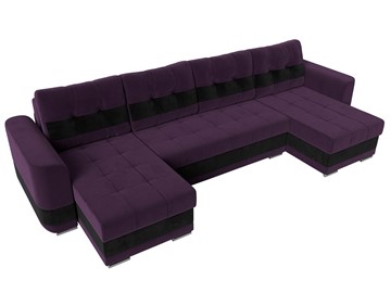 П-образный диван Честер, Фиолетовый/черный (велюр) в Перми - предосмотр 4