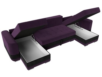 П-образный диван Честер, Фиолетовый/черный (велюр) в Перми - предосмотр 5