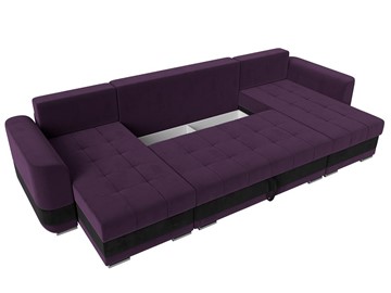 П-образный диван Честер, Фиолетовый/черный (велюр) в Перми - предосмотр 6