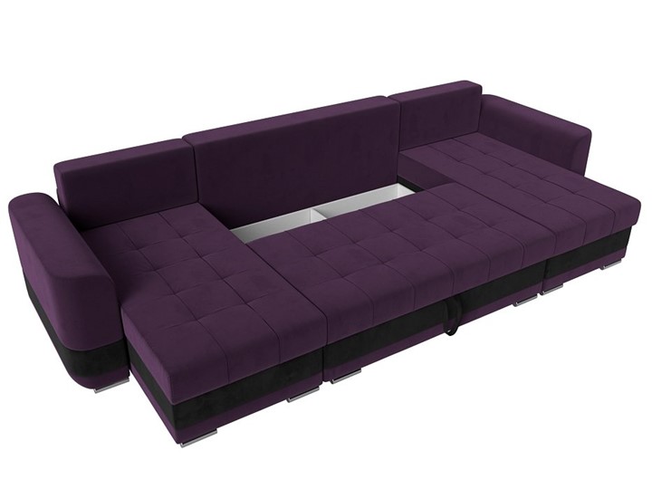 П-образный диван Честер, Фиолетовый/черный (велюр) в Перми - изображение 6