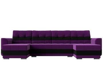 П-образный диван Честер, Фиолетовый/черный (вельвет) в Перми - предосмотр 1