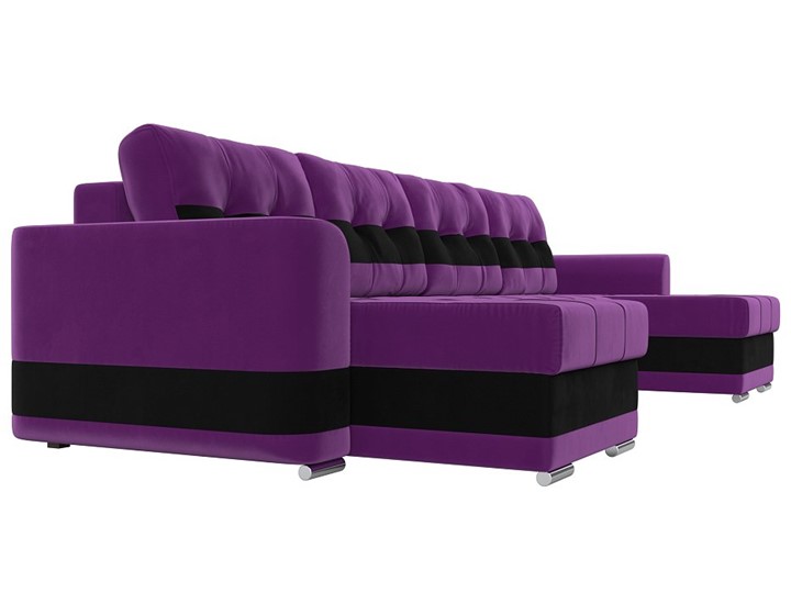 П-образный диван Честер, Фиолетовый/черный (вельвет) в Перми - изображение 2