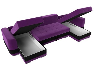 П-образный диван Честер, Фиолетовый/черный (вельвет) в Перми - предосмотр 5