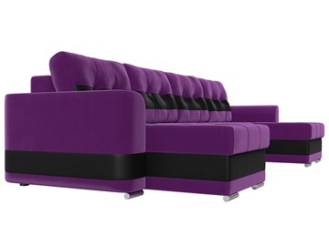 П-образный диван Честер, Фиолетовый/черный (вельвет/экокожа) в Перми - предосмотр 2