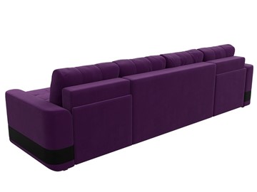 П-образный диван Честер, Фиолетовый/черный (вельвет/экокожа) в Перми - предосмотр 8