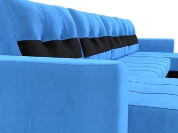 П-образный диван Честер, Голубой/черный (велюр) в Перми - предосмотр 3