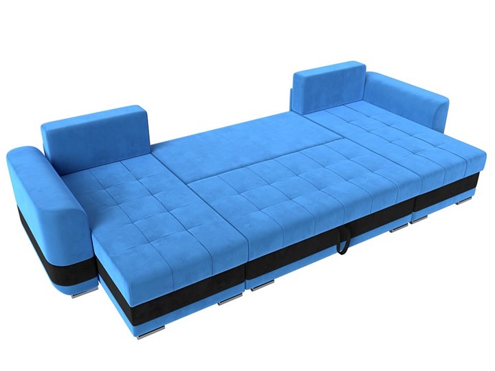 П-образный диван Честер, Голубой/черный (велюр) в Перми - изображение 7
