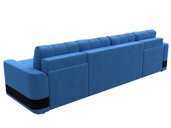 П-образный диван Честер, Голубой/черный (велюр) в Перми - изображение 8