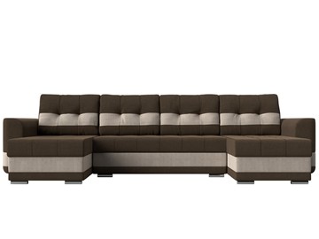 П-образный диван Честер, коричневый/бежевый (рогожка) в Перми - предосмотр 1