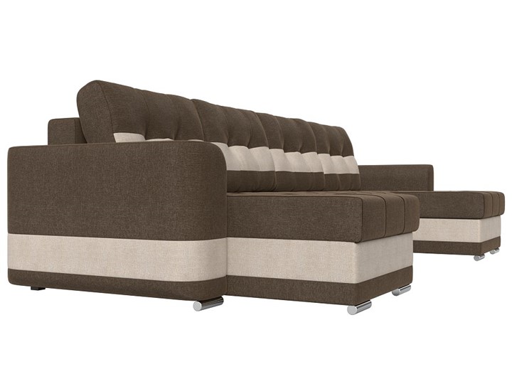 П-образный диван Честер, коричневый/бежевый (рогожка) в Перми - изображение 2
