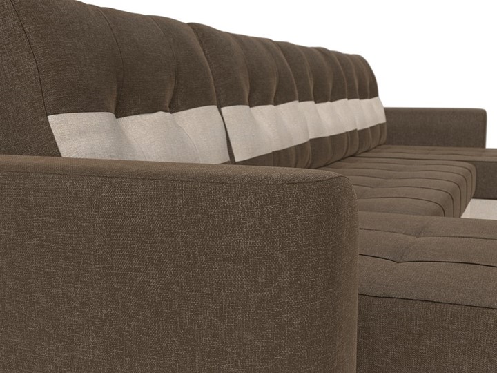П-образный диван Честер, коричневый/бежевый (рогожка) в Перми - изображение 3
