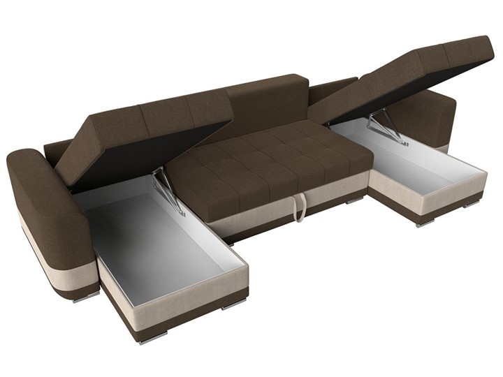 П-образный диван Честер, коричневый/бежевый (рогожка) в Перми - изображение 5