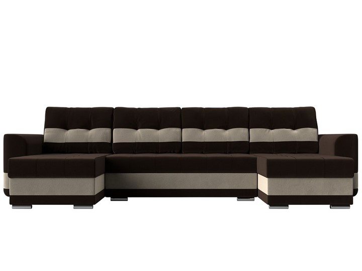 П-образный диван Честер, Коричневый/бежевый (вельвет) в Перми - изображение 1
