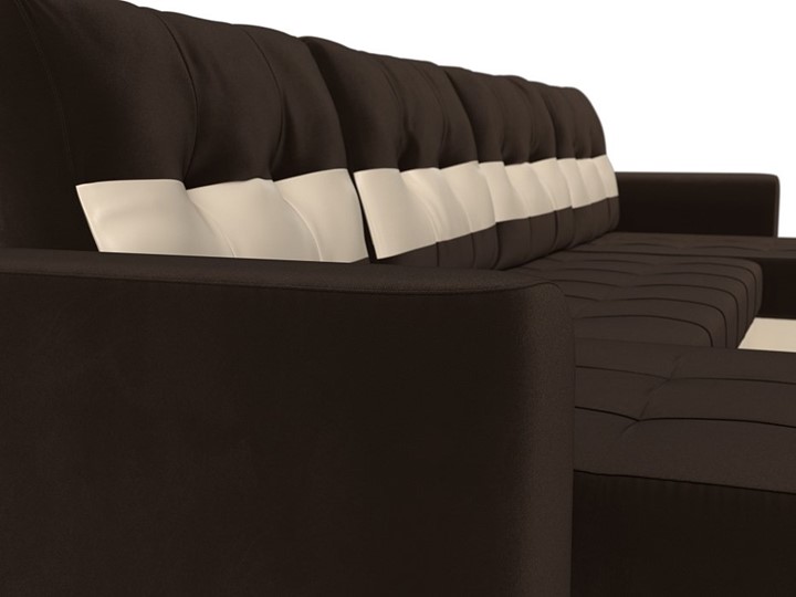П-образный диван Честер, Коричневый/бежевый (вельвет/экокожа) в Перми - изображение 3