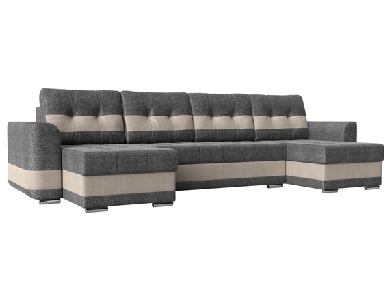 П-образный диван Честер, Серый/бежевый (рогожка) в Перми - изображение