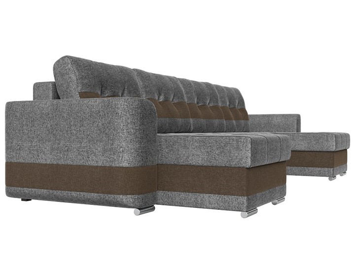 П-образный диван Честер, Серый/коричневый (рогожка) в Перми - изображение 2